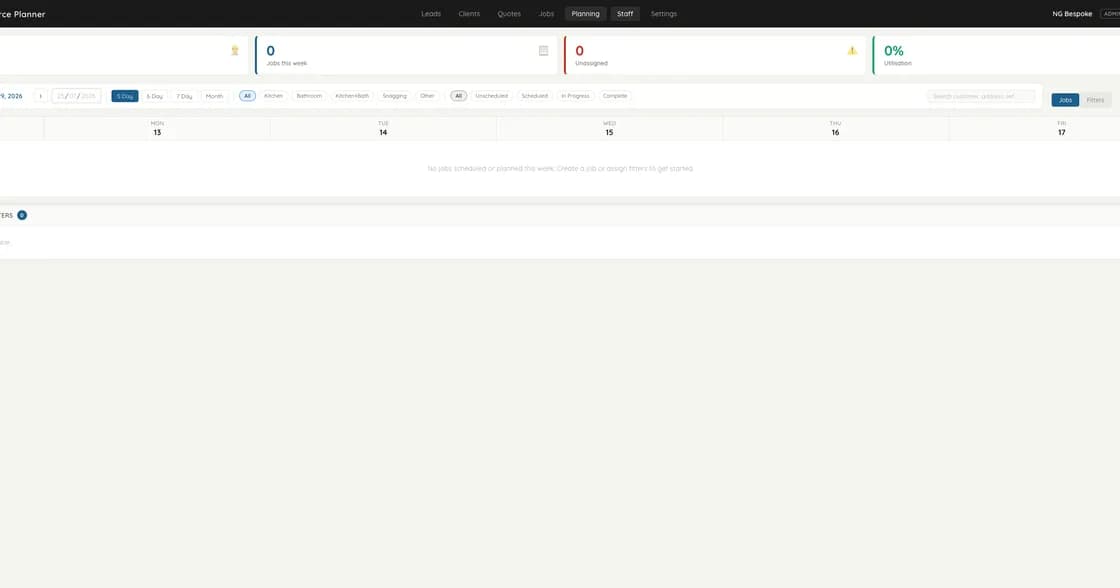 Opus Resource Planner — planning board
